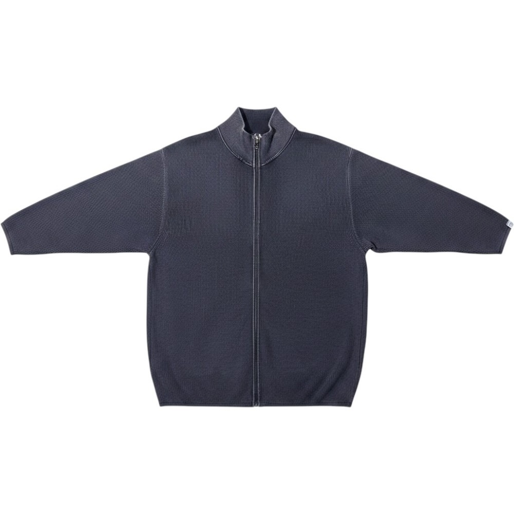 Rag & Bone Mens XL Organic Cotton Rib‎ Knit Zip Mock neck Sweater Elbow Patch